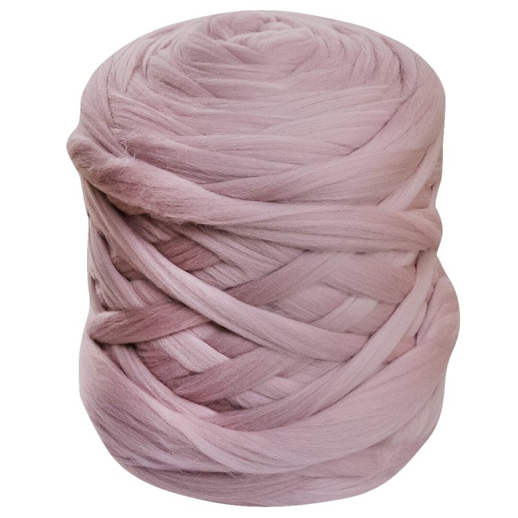 Wełna czesankowa, czesanka wełniana do filcowania, wyplatania i handmade - kolor brudny róż - opakowanie 100 g. Polska wełna czesankowa.