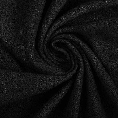 Tkanina len z wiskozą czarny Black na metry.