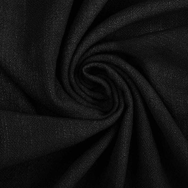 Tkanina len z wiskozą czarny Black na metry.