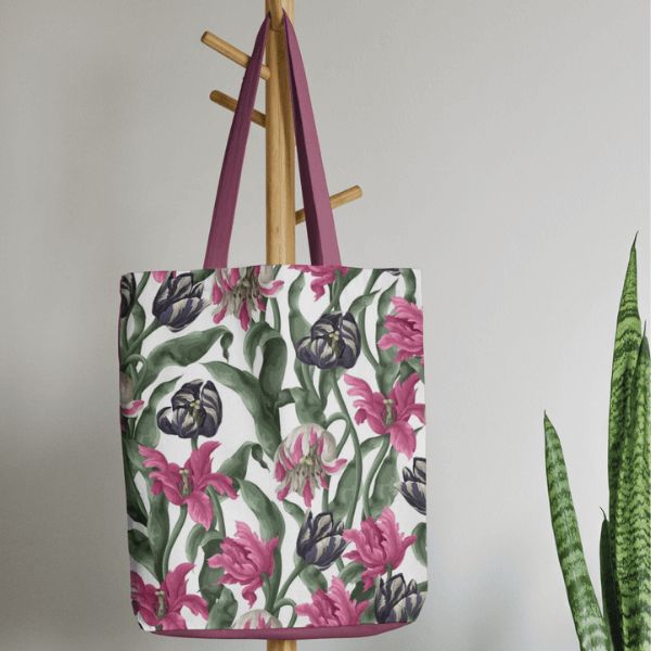 Torba z tkaniny wodoodpornej Oxford Tulipany D089