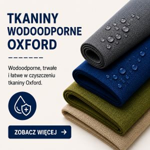 tkanina wodoodporna oxford - jednokolorowa, z nadrukiem cyforwym